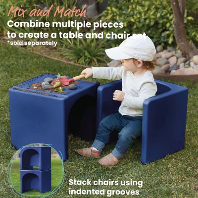 ECR4Kids Tri-Me 3-In-1 Cube Chair, Kids Furniture, Navy Image 3