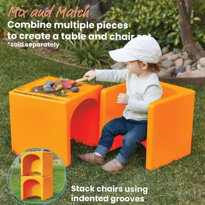 ECR4Kids Tri-Me 3-In-1 Cube Chair, Kids Furniture, Orange Image 3