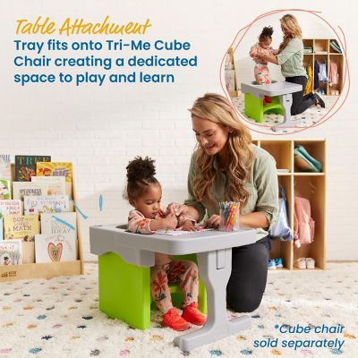 ECR4Kids Tri-Me Cube Chair Desk, Accessory for Cube Chair, Light Grey Image 2