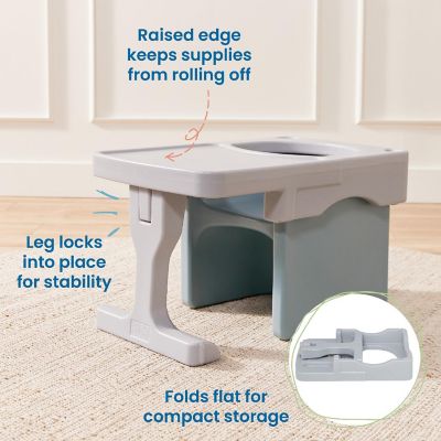 ECR4Kids Tri-Me Cube Chair Desk, Light Grey Image 3