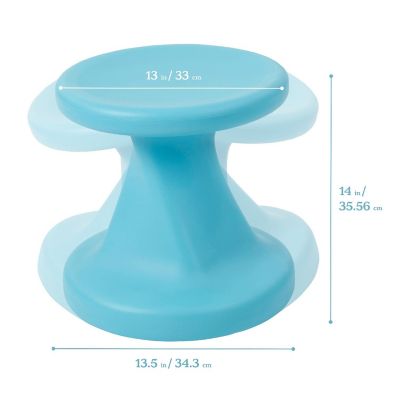 ECR4Kids Twist Wobble Stool, 14in Seat Height, Active Seating, Cyan Image 1