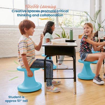 ECR4Kids Twist Wobble Stool, 14in Seat Height, Active Seating, Cyan Image 2