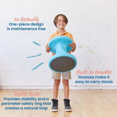 ECR4Kids Twist Wobble Stool, 14in Seat Height, Active Seating, Cyan Image 3