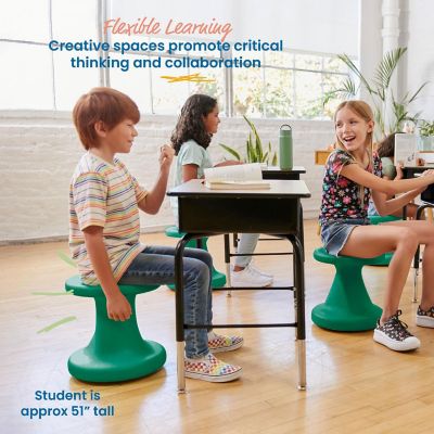 ECR4Kids Twist Wobble Stool, 14in Seat Height, Active Seating, Green Image 2