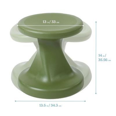ECR4Kids Twist Wobble Stool, 14in Seat Height, Active Seating, Hunter Green Image 1
