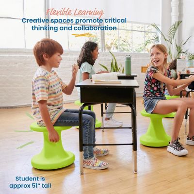 ECR4Kids Twist Wobble Stool, 14in Seat Height, Active Seating, Lime Green Image 2