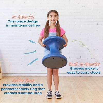 ECR4Kids Twist Wobble Stool, 14in Seat Height, Active Seating, Navy Image 3