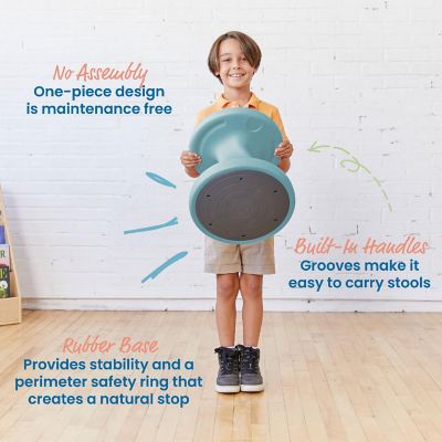 ECR4Kids Twist Wobble Stool, 14in Seat Height, Active Seating, Powder Blue Image 3