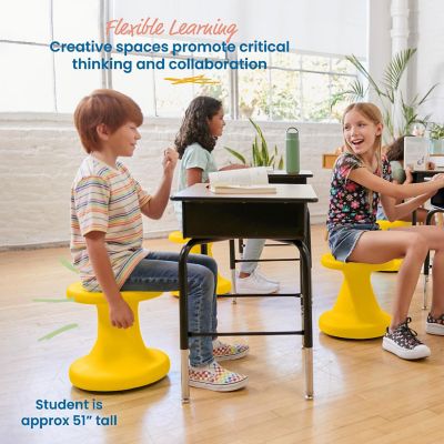 ECR4Kids Twist Wobble Stool, 14in Seat Height, Active Seating, Yellow Image 2