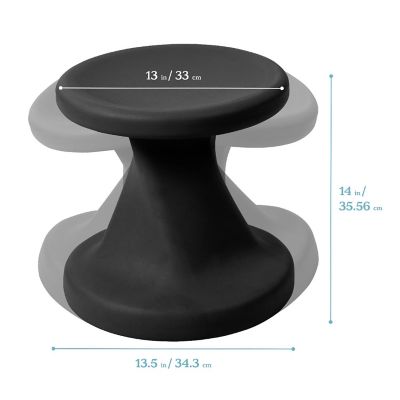 ECR4Kids Twist Wobble Stool, 14in Seat Height, Black Image 1