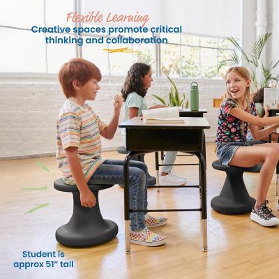 ECR4Kids Twist Wobble Stool, 14in Seat Height, Black Image 2