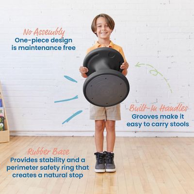 ECR4Kids Twist Wobble Stool, 14in Seat Height, Black Image 3