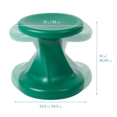 ECR4Kids Twist Wobble Stool, 14in Seat Height, Green Image 1