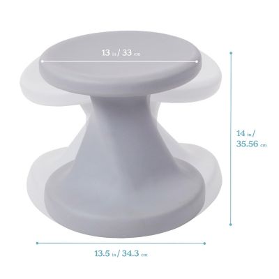 ECR4Kids Twist Wobble Stool, 14in Seat Height, Light Grey Image 1