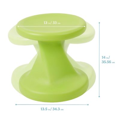 ECR4Kids Twist Wobble Stool, 14in Seat Height, Lime Green Image 1