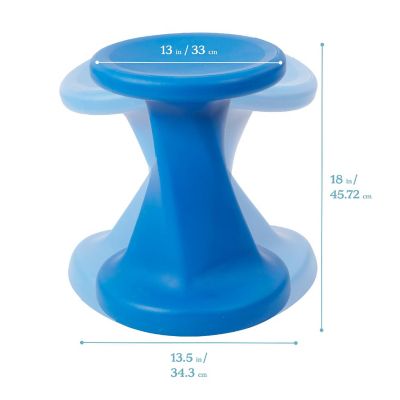 ECR4Kids Twist Wobble Stool, 18in Seat Height, Active Seating, Blue Image 1