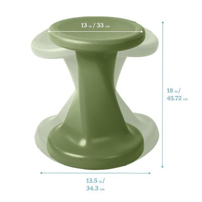 ECR4Kids Twist Wobble Stool, 18in Seat Height, Active Seating, Hunter Green Image 1