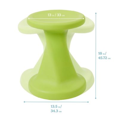 ECR4Kids Twist Wobble Stool, 18in Seat Height, Active Seating, Lime Green Image 1