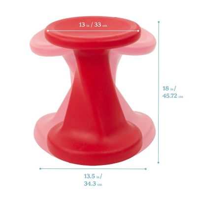 ECR4Kids Twist Wobble Stool, 18in Seat Height, Active Seating, Red Image 1