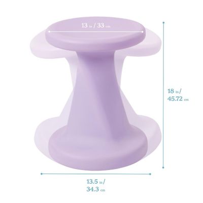 ECR4Kids Twist Wobble Stool, 18in Seat Height, Light Purple Image 1