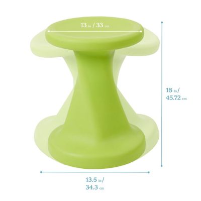 ECR4Kids Twist Wobble Stool, 18in Seat Height, Lime Green Image 1