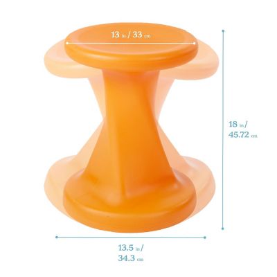 ECR4Kids Twist Wobble Stool, 18in Seat Height, Orange Image 1