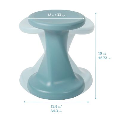 ECR4Kids Twist Wobble Stool, 18in Seat Height, Powder Blue Image 1