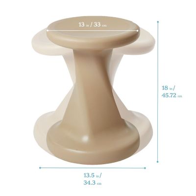 ECR4Kids Twist Wobble Stool, 18in Seat Height, Sand Image 1