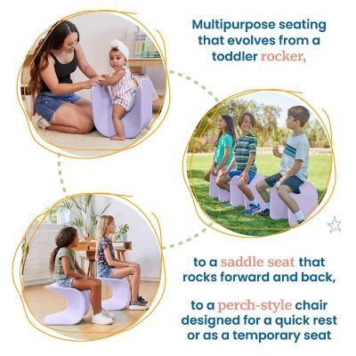 ECR4Kids Wave Seat, 14in - 15.1in Seat Height, Light Purple, 2-Pack Image 3