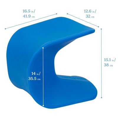 ECR4Kids Wave Seat, 14in - 15.1in Seat Height, Perch Stool, Blue, 2-Pack Image 1