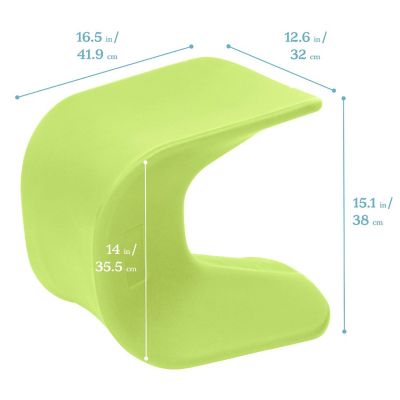 ECR4Kids Wave Seat, 14in - 15.1in Seat Height, Perch Stool, Lime Green, 2-Pack Image 1