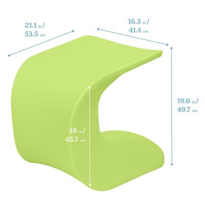 ECR4Kids Wave Seat, 18in - 19.6in Seat Height, Lime Green Image 1