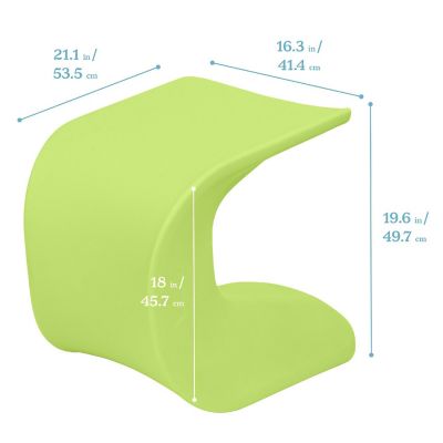 ECR4Kids Wave Seat, 18in - 19.6in Seat Height, Perch Stool, Lime Green, 2-Pack Image 1