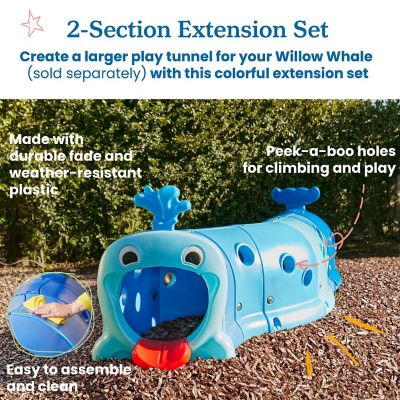 ECR4Kids Willow Climb-N-Crawl Whale, 2-Section Extension Set, French Blue/Blue Image 2