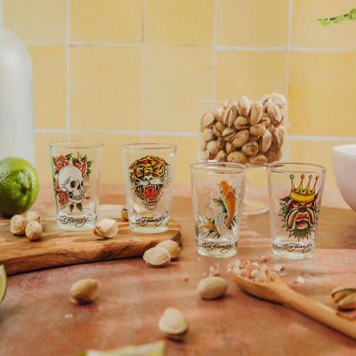 Ed Hardy Tattoo Classic 2-Ounce Mini Shot Glasses  Set of 4 Image 2