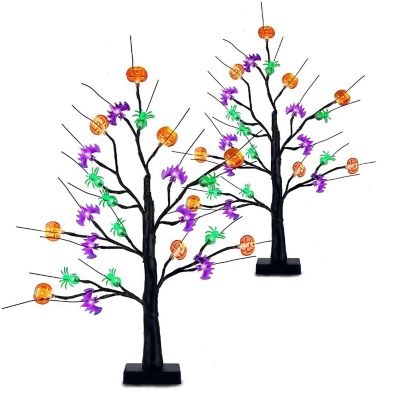 Edge Collections - 1.97' - Black - Whimsical Lighted Halloween Tree Decor with Adjustable Twigs! Image 1