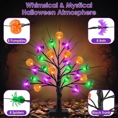 Edge Collections - 1.97' - Black - Whimsical Lighted Halloween Tree Decor with Adjustable Twigs! Image 2
