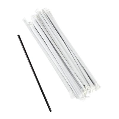 Edge Collections  - 10.25" - Black Paper Wrapped Straw! Image 2