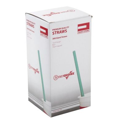 Edge Collections  - 10.25" - Blue Paper Wrapped Straws! Image 2