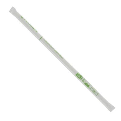 Edge Collections  - 10.25" - Clear - Jumbo Cellulosic Compostable Straws! Image 1