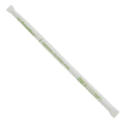 Edge Collections  - 10.25" - Clear - Wrapped Cellulosic Compostable Straws! Image 1