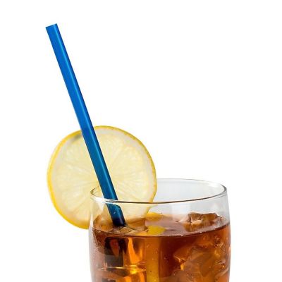 Edge Collections  - 10.25" - Paper Wrapped Blue Straws! Image 1