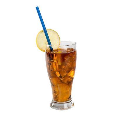 Edge Collections  - 10.25" - Paper Wrapped Blue Straws! Image 1