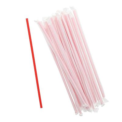 Edge Collections  - 10.25" - Red Paper Wrapped Straws! Image 2