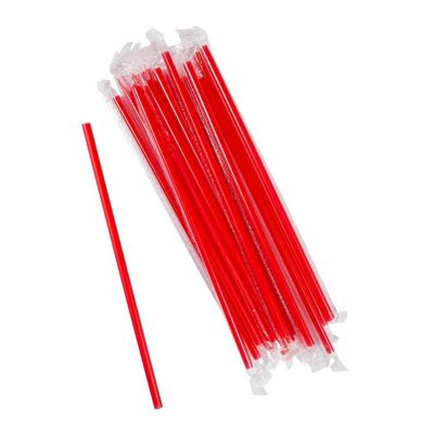 Edge Collections  - 10.25" - Red Poly Wrapped Straws! Image 2