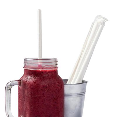 Edge Collections  - 10.25" - White Wrapped Straws! Image 1