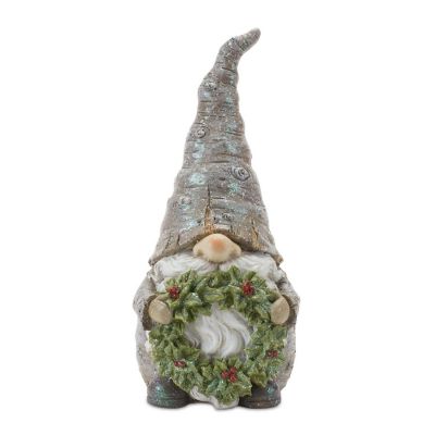Edge Collections - 10" - Brown with Green - Pine Tree Gnome Figurine! Image 2