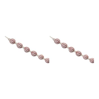 Edge Collections - 10' - Red with Ivory - Fabric Ball String Garland! Image 2