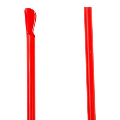 Edge Collections  - 10" - Spoon Giant Red Poly Wrapped Straws! Image 1