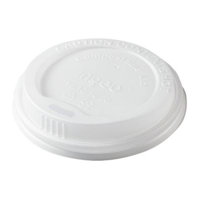 Edge Collections  - 10 to 20" - White - CPLA Hot Cup Lids! Image 1